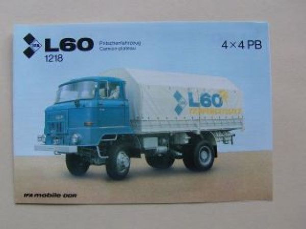 IFA L60 1218 Pritschenfahrzeug 4X4PB Prospekt Januar 1989