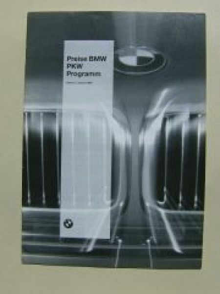 BMW Preisliste E36 E34 E38 E31 Januar 1995 +M3 +M5