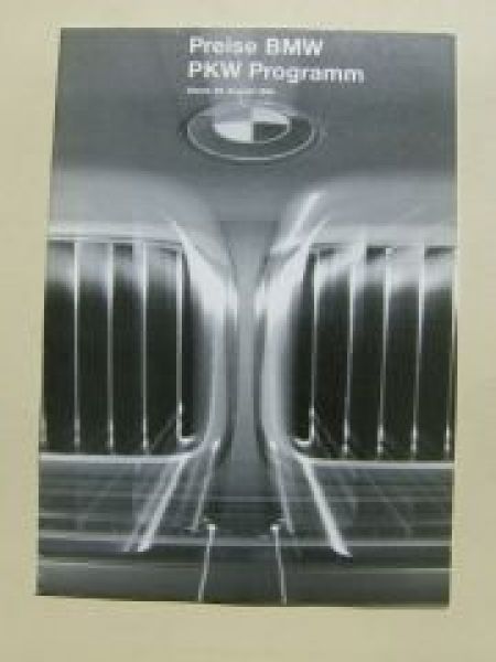 BMW Preisliste E36 E34 E38 E31 August 1994 +M3 +M5