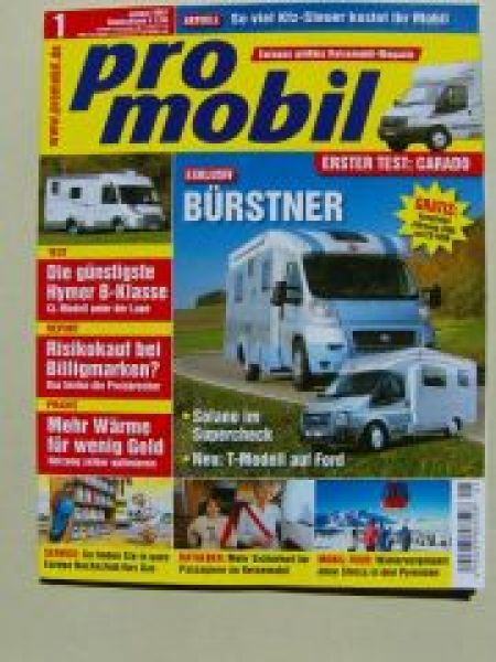 pro mobil 1/2007 Bürstner Solano, Hymer B-Klasse,Carado