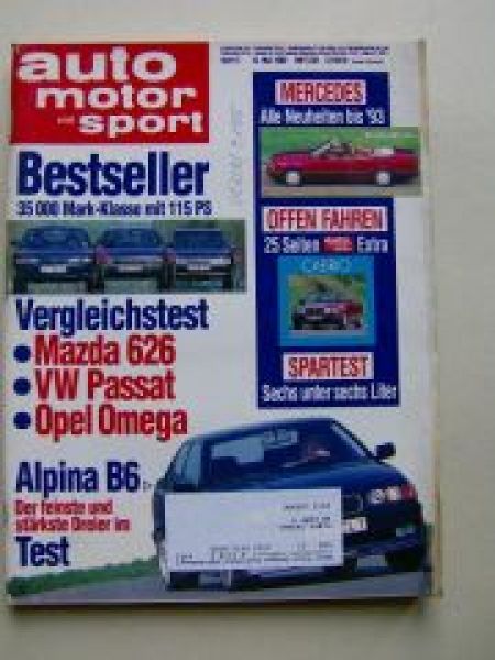 ams 11/1992 Alpina B6 E36,Porsche 928GTS,Rover 827 Si