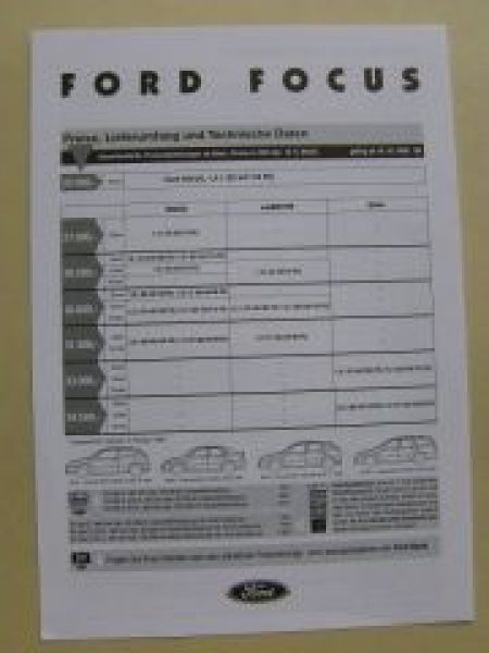 Ford Focus Trend Ambiente Ghia Oktober 1998