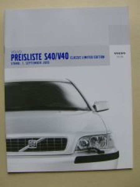 Volvo S40/V40 Classic Limited Edition 1.September 2003 NEU