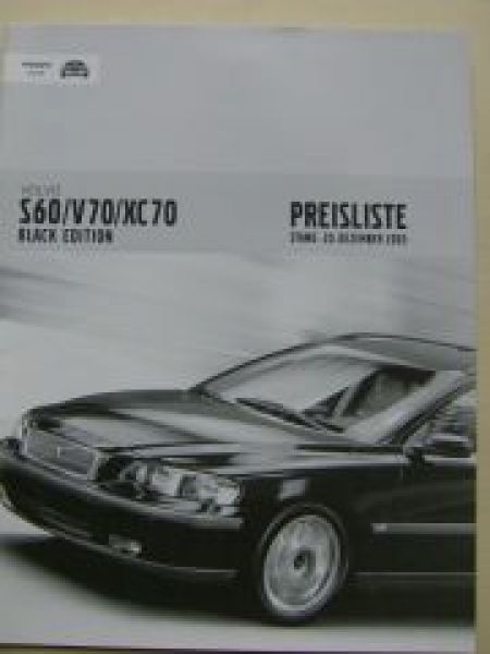 Volvo S60/V70/XC70 Black Edition 20.Dezember 2003 NEU