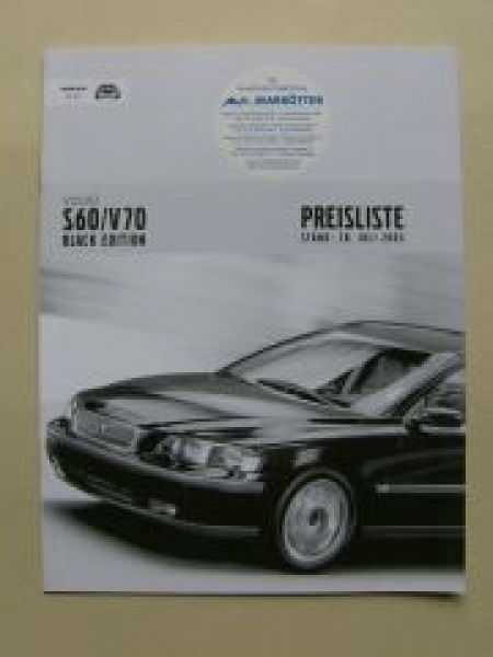 Volvo S60/V70 Black Edition 28.Juli 2003 NEU