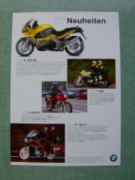 BMW Motorrad Neuheiten IFMA 1997 Prospektblatt