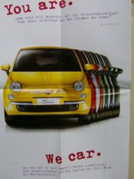 Fiat 500 You are.We car Prospekt Poster NEU