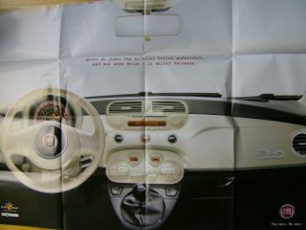 Fiat 500 You are.We car Prospekt Poster NEU