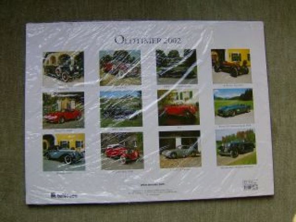 Oldtimer 2002 Kalender Fiat Horch 835 Delahaye 135M BMW 335