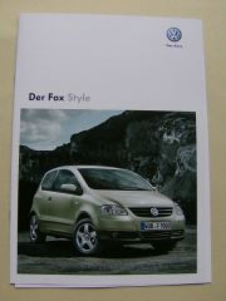 VW Fox Style Prospekt 5Z1 +Preisliste Februar 2010 NEU