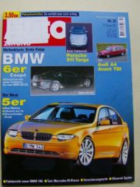 Auto Zeitung 22/2001 BMW 745i E65,Maserati Spyder,A4 Avant TDI