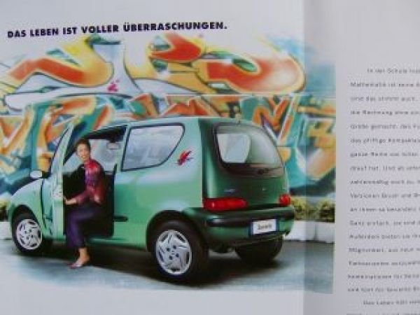Fiat Seicento Brush Prospekt Juli 2001 NEU