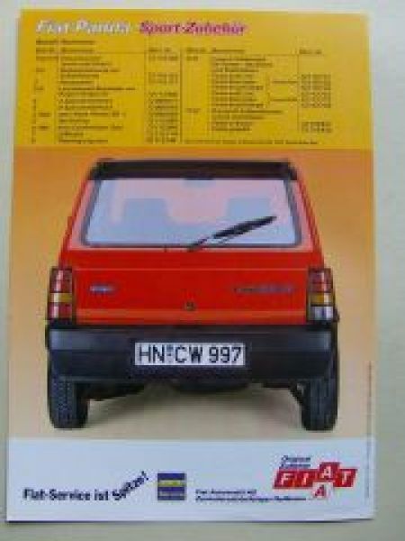 Fiat Panda Sport-Zubehör Prospekt Rarität