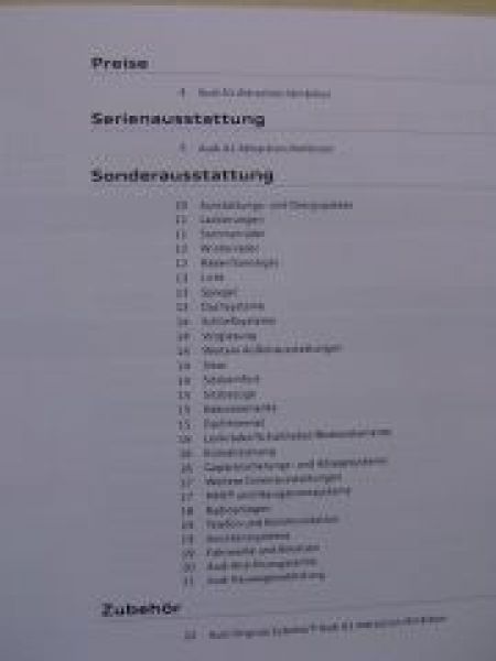 Audi Preisliste A1 Mai 2010 NEU Attraction Ambition