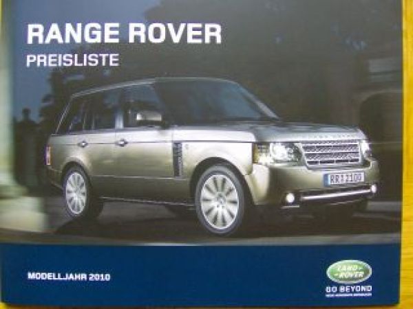 Land Rover Preisliste Range Rover April 2010 NEU