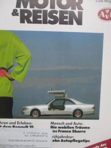 Motor & Reisen 3/1987 Renault 21,Ford Sierra Stufenheck,Franco Sbarro Mercedes Shahin 1000