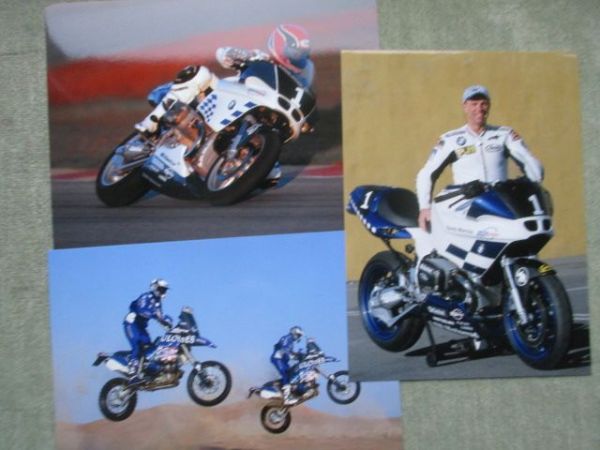 BMW Motorrad BoxerCup 2002 Randy Mamola+Paris-Dakar 2001 Pressefotos ca.17x24cm Format