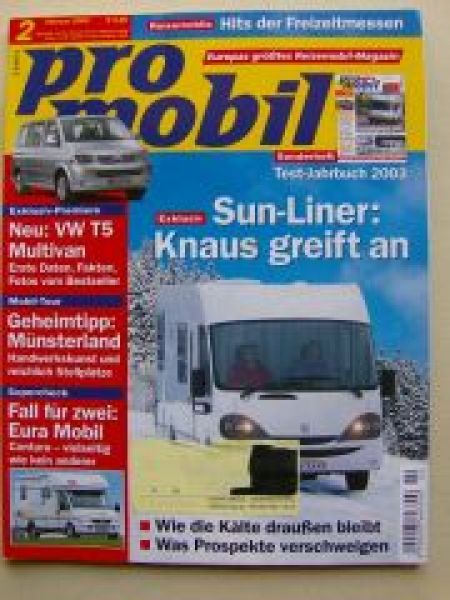 pro mobil 2/2003 VW T5 Multivan, Knaus Sun-Liner