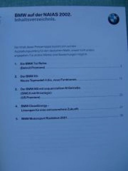 BMW Presse NAISAS 2002 7er E65, X5 E53 4.6iS, M3 SMG2 E46
