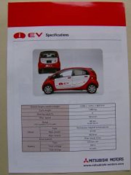 Mitsubishi i EV UK Englisch Prospekt