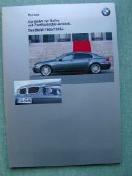 BMW Pressemappe 7er Limousine E65 E66 760i Li 2002 Vorstellung