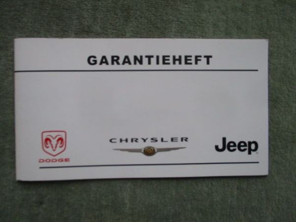 Dodge Chrysler Jeep Garantieheft