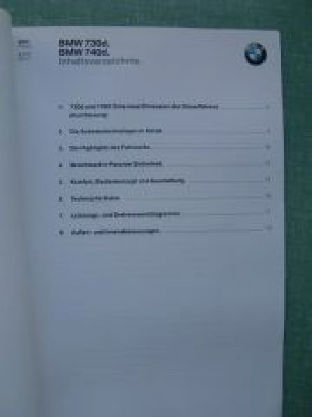 BMW Pressmappe 7er Limousine E65 730d 740d 2002 Vorstellung