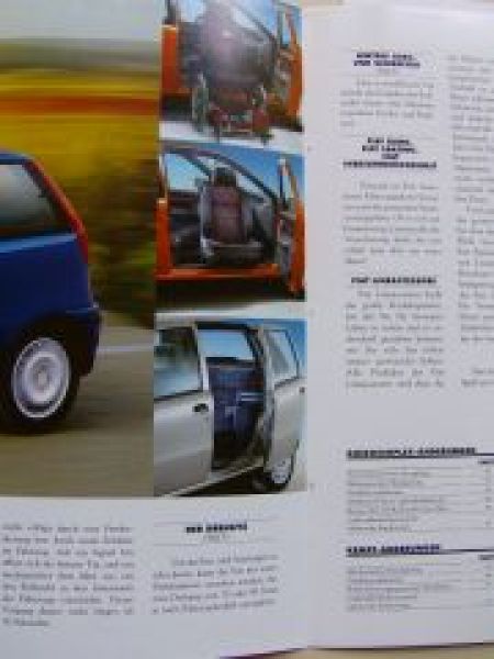 Fiat Punto +Selecta Prospekt NEU Autonomy November 1998