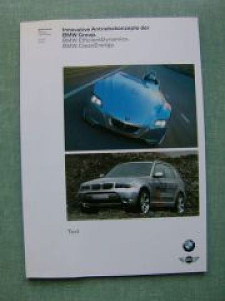 BMW EfficientDynamics Clean Energy Pressemappe X3 E83, H2R. E12,
