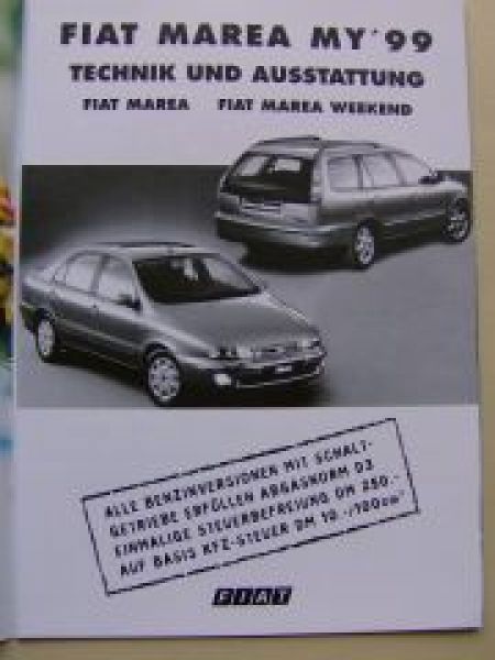 Fiat Marea +Weekend Prospekt Mai 1999 NEU
