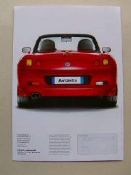 Fiat Barchetta Prospekt April 2003 NEU