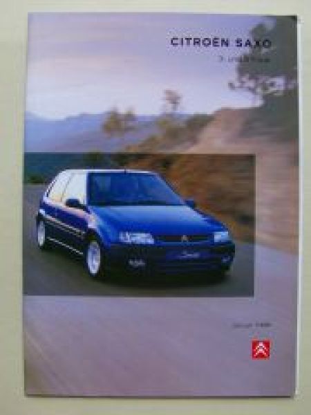 Citroen Saxo 3-und 5-Türer Prospekt Januar 1998 NEU