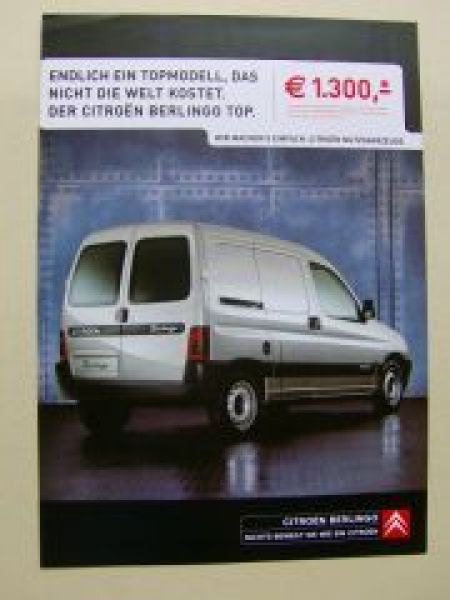 Citroen Berlingo Nutzfahrzeug Prospektblatt +Preis