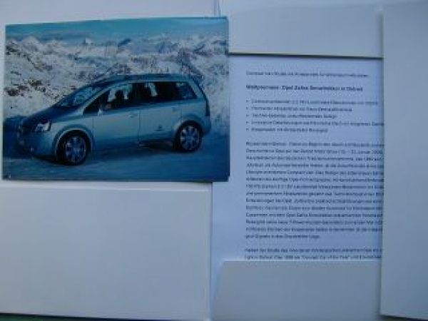 Opel Pressemappe Zafira Snowtrekker Concept Car Detroit 2000