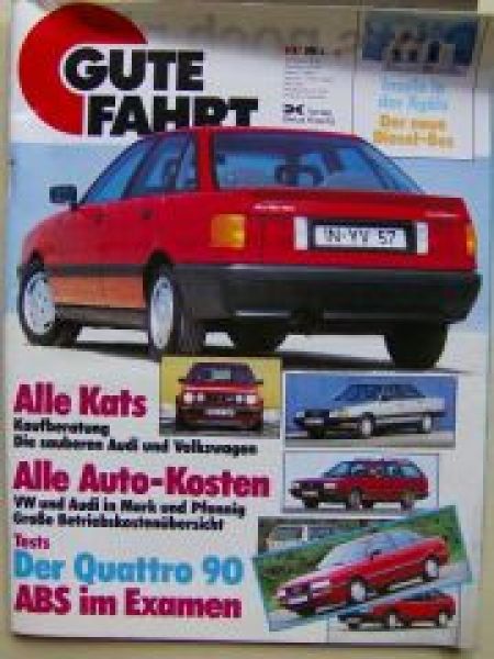 Gute Fahrt 9/1987 Audi 80 quattro,90 quattro, Porsche 356