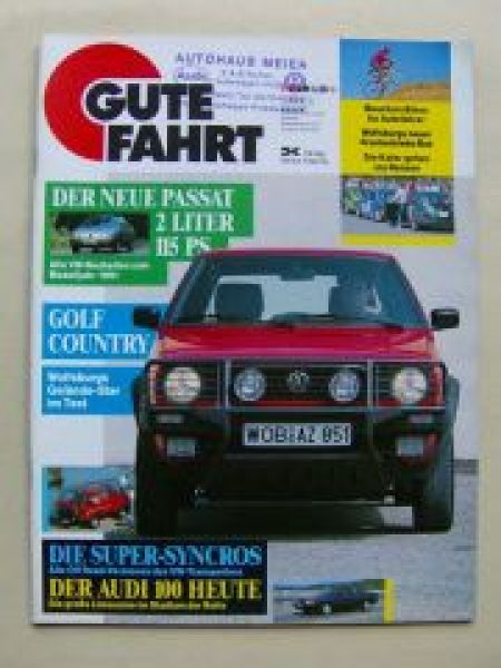 Gute Fahrt 7/1990 Golf2 Country, T3 Doka,Audi V8 Schalter