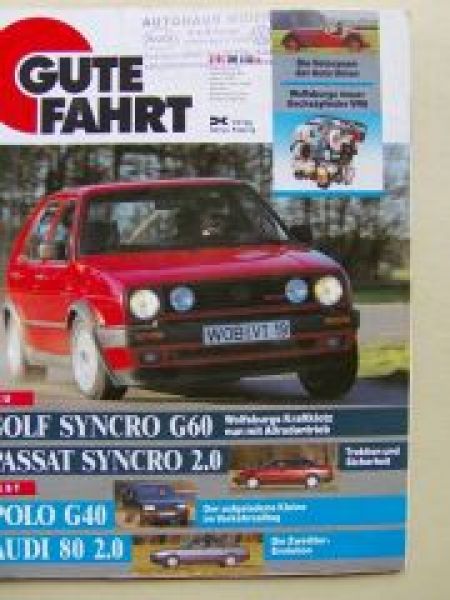 Gute Fahrt 3/1991 VW Golf Syncro G60, Polo G40,Audi 80 2.0