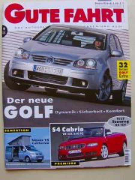 Gute Fahrt 9/2003 VW T5 California, S4 Cabrio,911 Turbo Cabrio