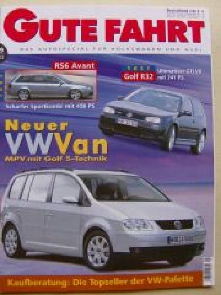 Gute Fahrt 9/2002 Kaufberatung, Audi RS6 Avant, Golf4 R32