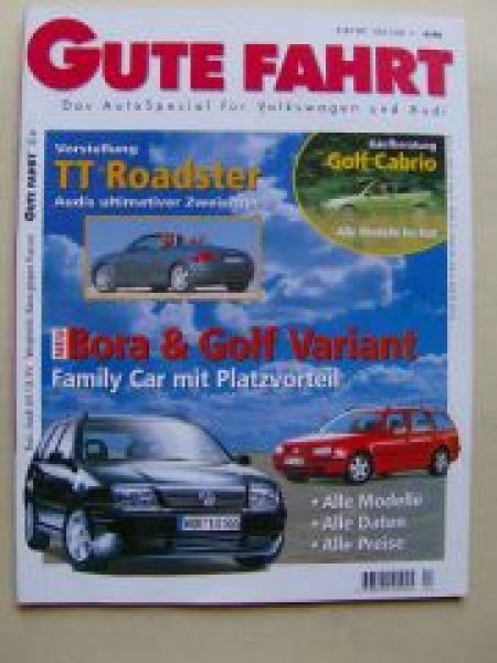 Gute Fahrt 4/1999 Audi TT Roadster, Golf3 Cabrio Kaufberatung