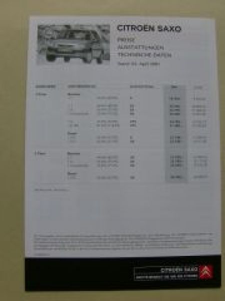 Citroen Saxo 2.April 2001 NEU
