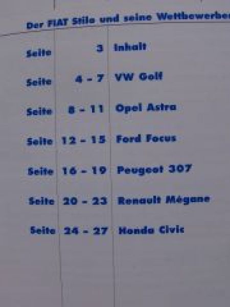 Fiat Argomenti Stilo Intern Vergleiche Golf Astra Focus 307 Mèga