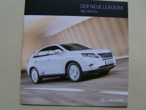 Lexus RX Preisliste Fakten Oktober 2009