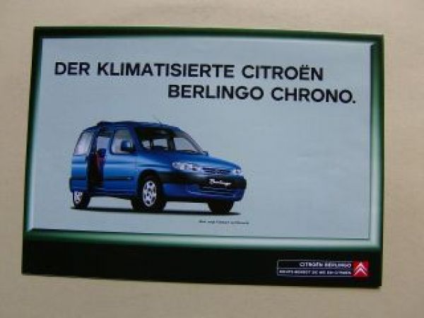 Citroen Berlingo Chrono Mai 2000 Poster/Prospekt