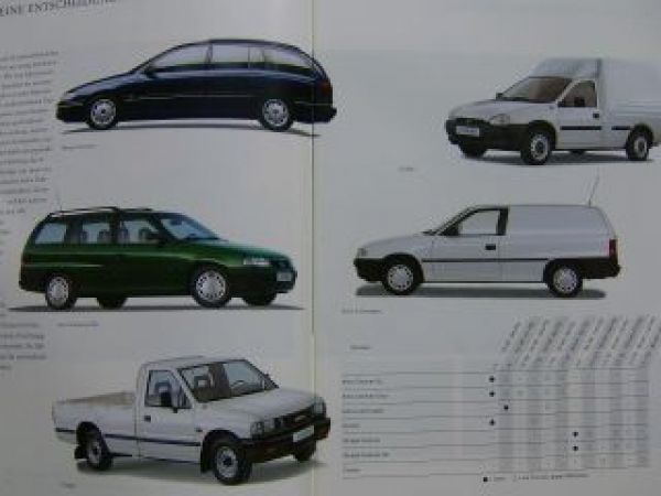Opel Fahrzeug-Programm für Handel & Gewerbe August 1995