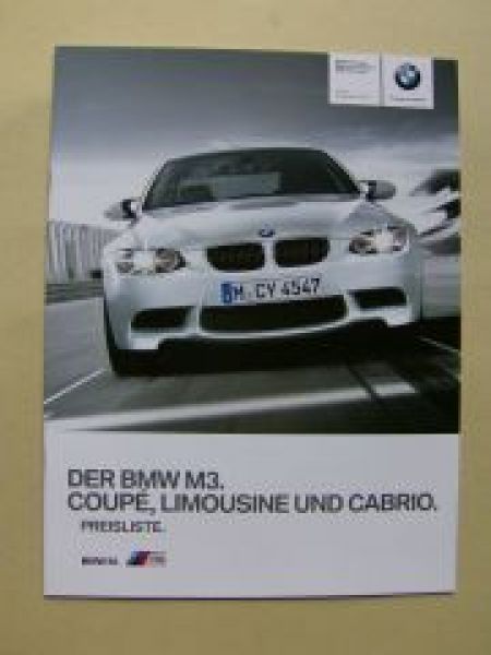 BMW M3 Coupè Limousine Cabrio E92 E90 E93 September 2010