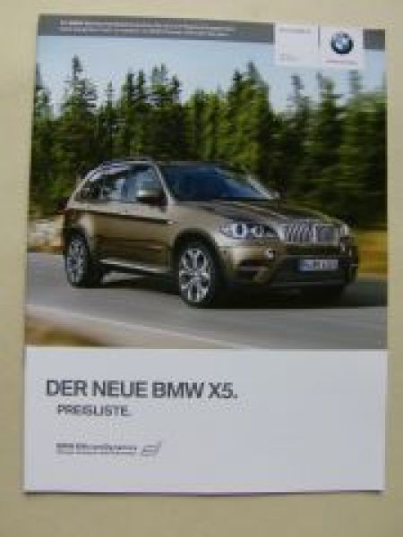 BMW Preisliste X5 E70 April 2010 NEU