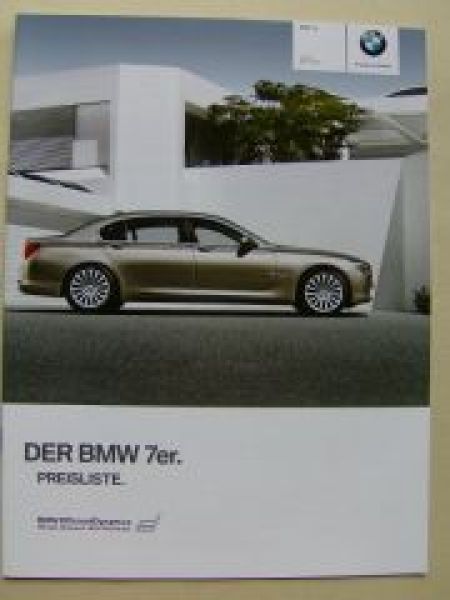 BMW Preisliste 7er F01 F02 740i-760i/Li,730d-740d März 2010