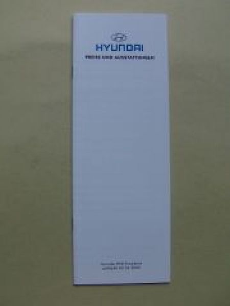 Hyundai Preise & Ausstattungen 20.April 2000 NEU