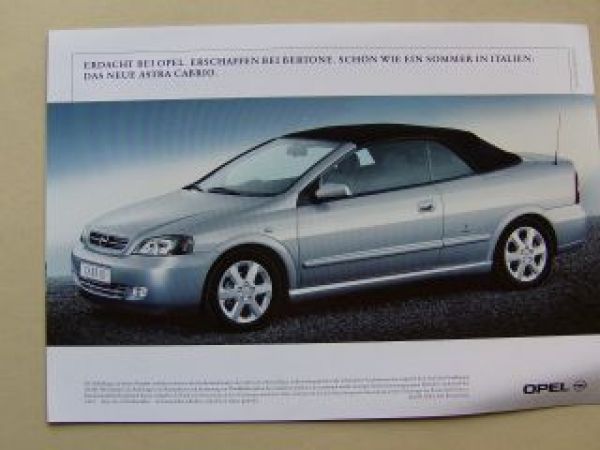 Opel Astra Cabrio Vorabinformation Dezember 2000 NEU